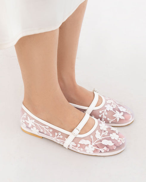 ILSA Embroidered Ballet Pumps